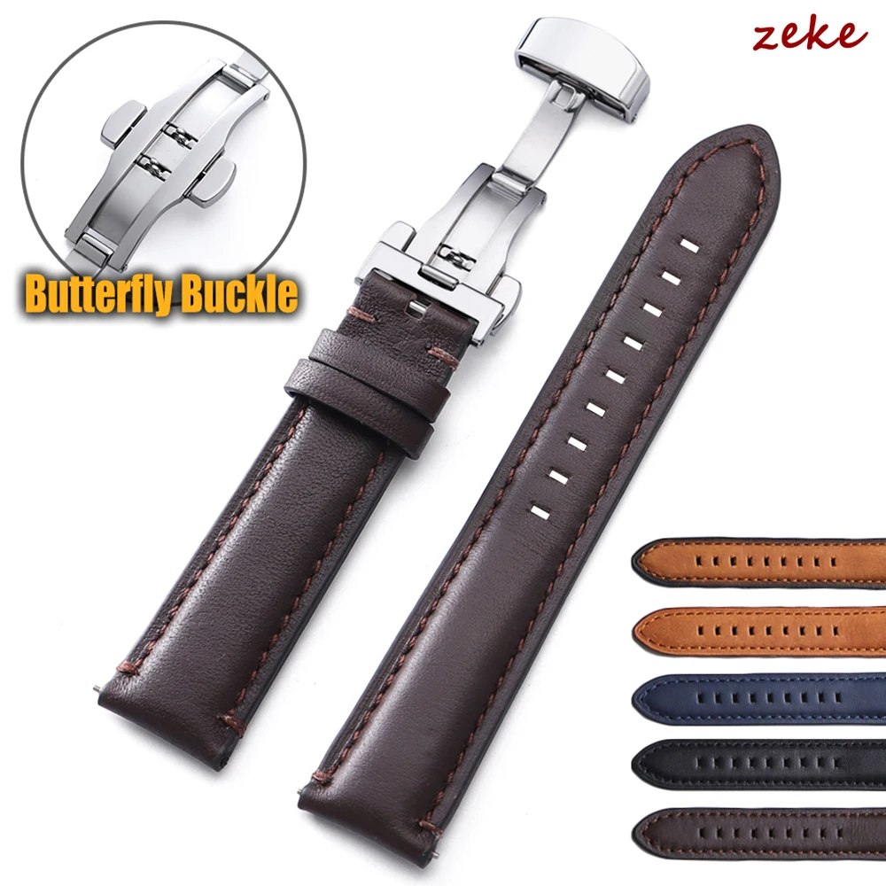 

Handmade Retro Stitching Genuine Calfskin Strap 20mm 22mm 24mm Quick Release Belt for Men Women Leather Watch Band Accessories