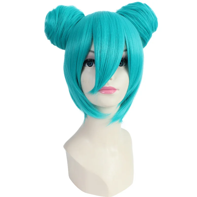 Synthetic Cosplay Wig Mi-ku Inspired Green Yukata Ver White Bunny Ver Anime Costume Party Role Play Long Hair Fiber