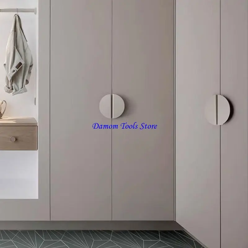 57BE Versatile Aluminum Pull Handle Half Round Cabinet Handle for Kitchen Cabinets