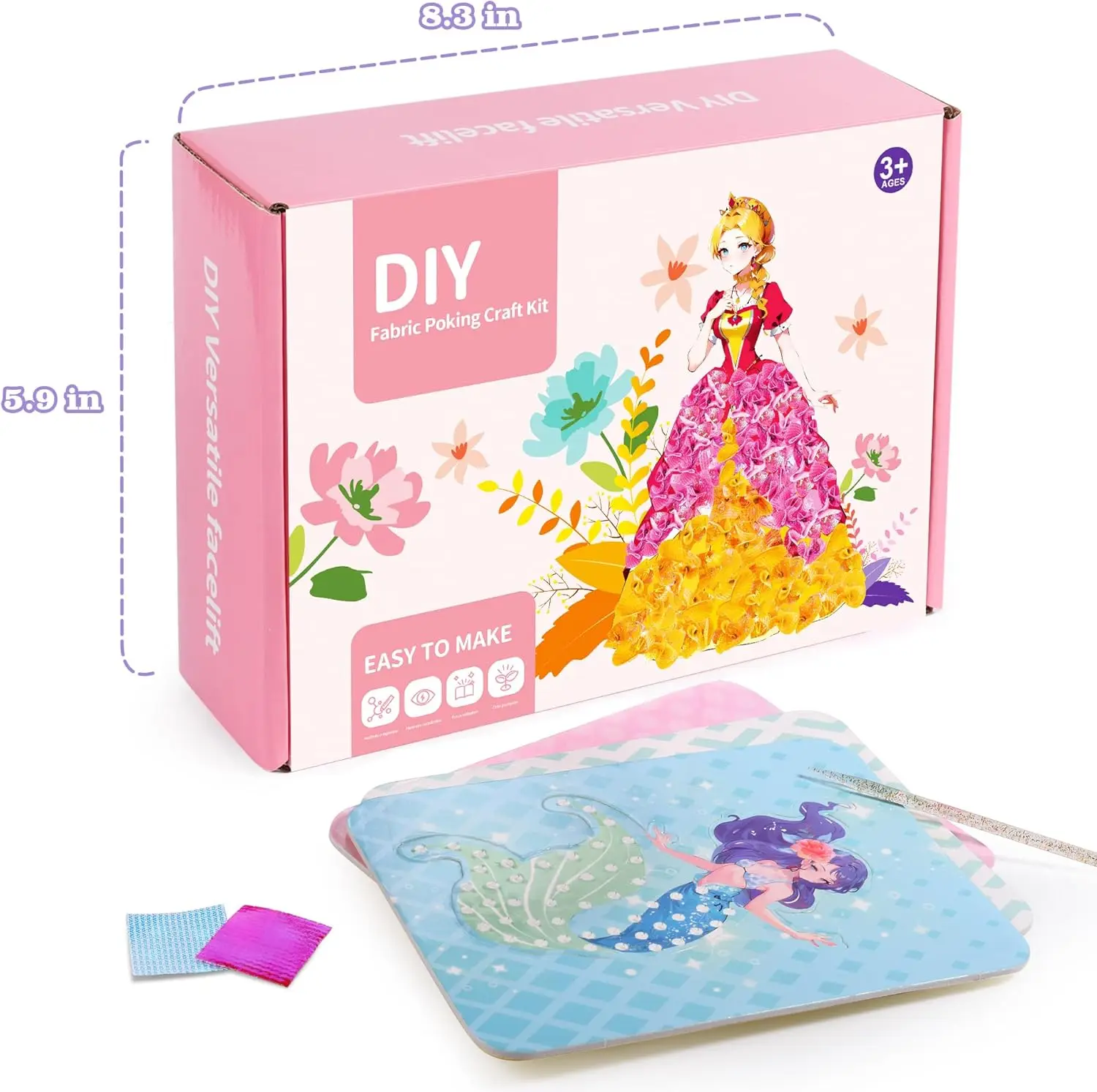 Kunst en ambachten voor kinderen, doe-het-zelf-schilderstickers knutselspeelgoed, kinderkunst, meisje poke prinses handgemaakte educatieve magische kind