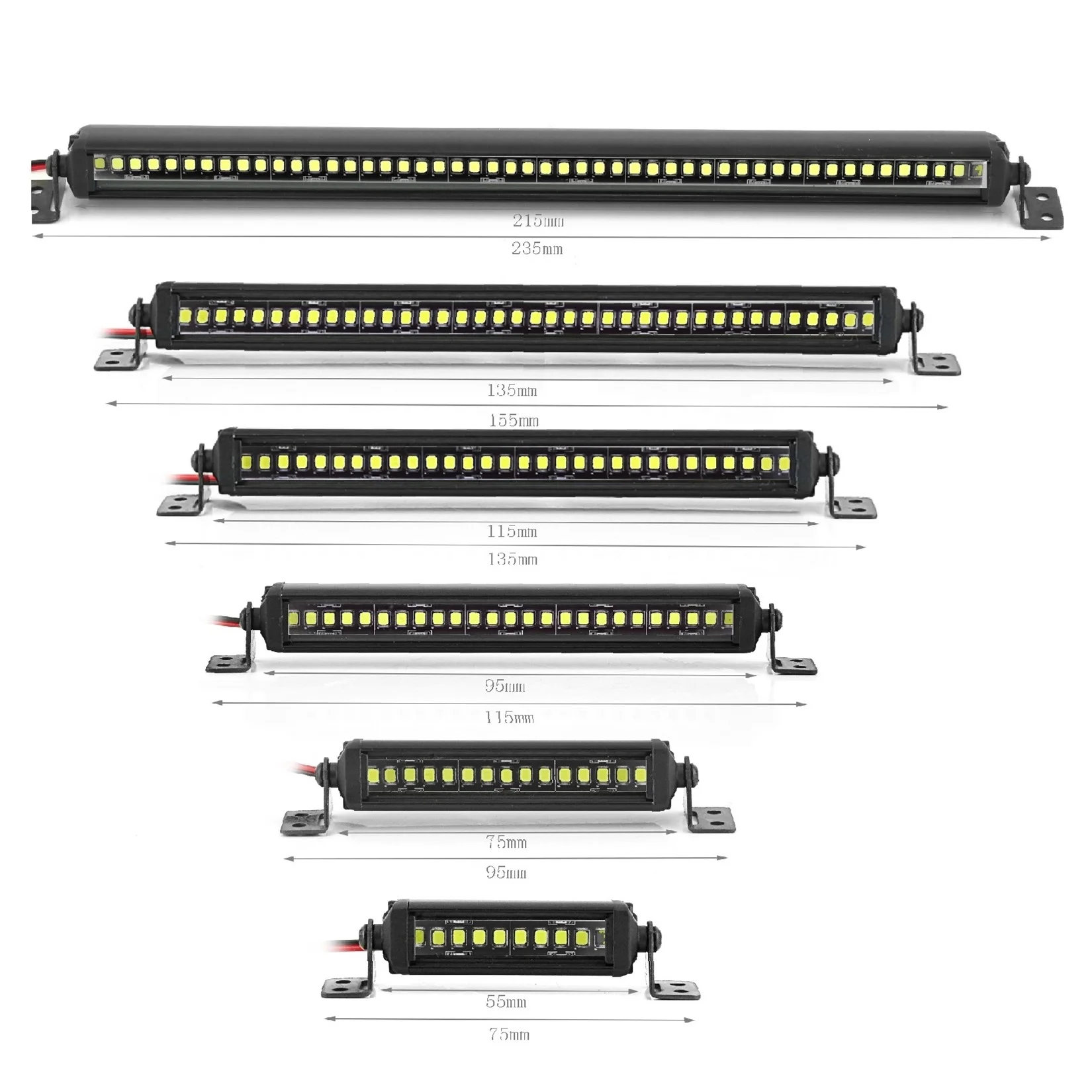 55–21 mm hochhelle LED-Lichtleiste für RC Crawler TRX4 SCX10 Slash, wasserdichte Dachlampen-Upgrade-Teile