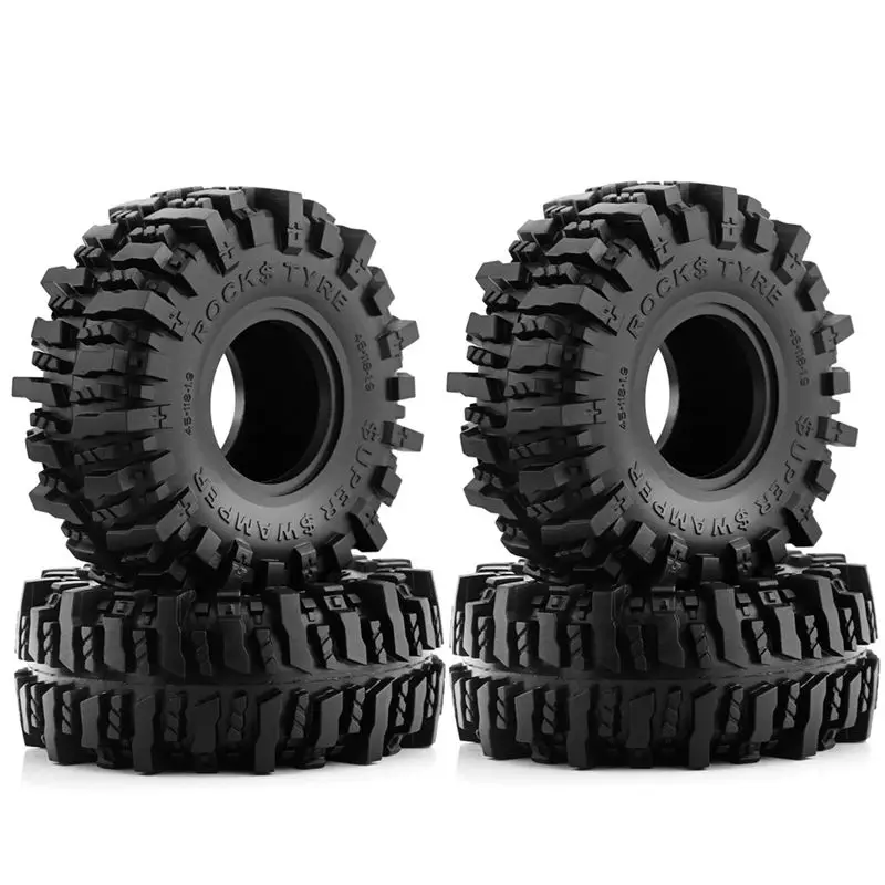 FBIL-4PCS 120MM 1.9In Rubber Off -Road Tyres Wheel Tires For 1: 10 RC Crawler Car Axial SCX10 90046 AXI03007 TRX4 Replacement