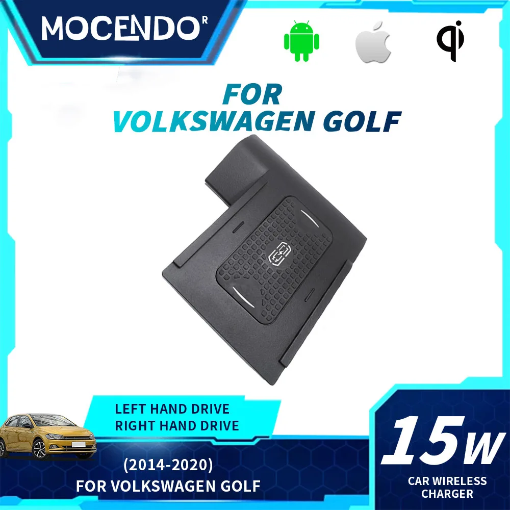 Wireless Car Charger for Volkswagen Golf 2014-2020 Fast Charging Pad Holder Phone Stand