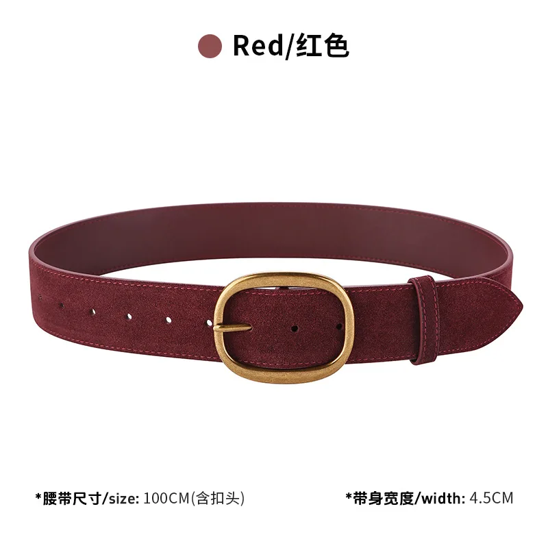 Matte Suede Leather Wide Women's Belt Versatile Decorative Jacket Sweater Fashion Waist Leather Belt for Ladies