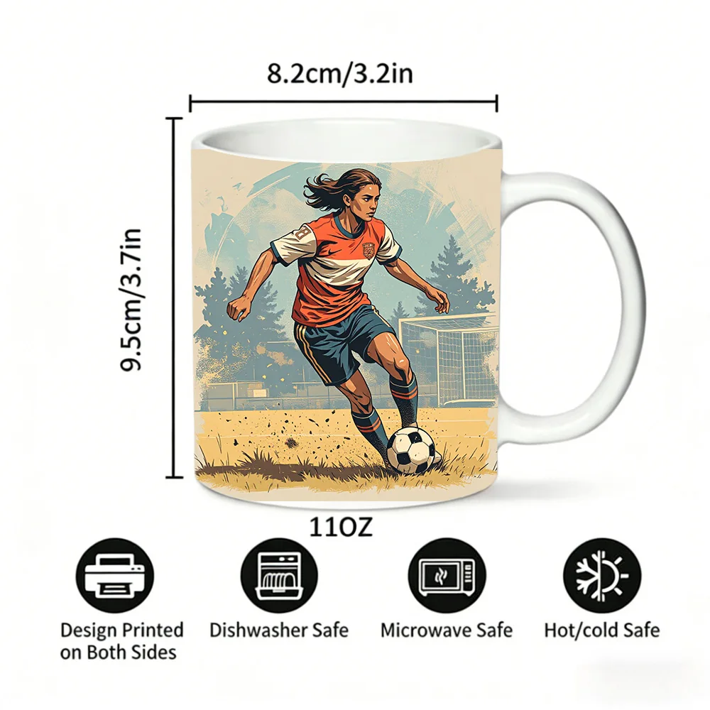 Soccer Art Print - Dynamic Player in Action Mug with a bottle opener function of 2026 Major Football Event