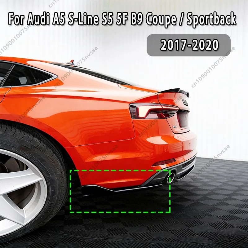 For Audi A5 S-Line S5 F5 Coupe / Sportback B9 Pre Facelift 2017-2020 Car Rear Side Splitter Rear Bumper Gaurd Protector Bodykit