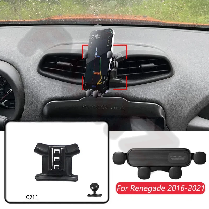 Für Jeep Renegade 2013-2017 Auto Handy halter Entlüftung einstellbare GPS Schwerkraft Navigations halterung horizontal Zubehör