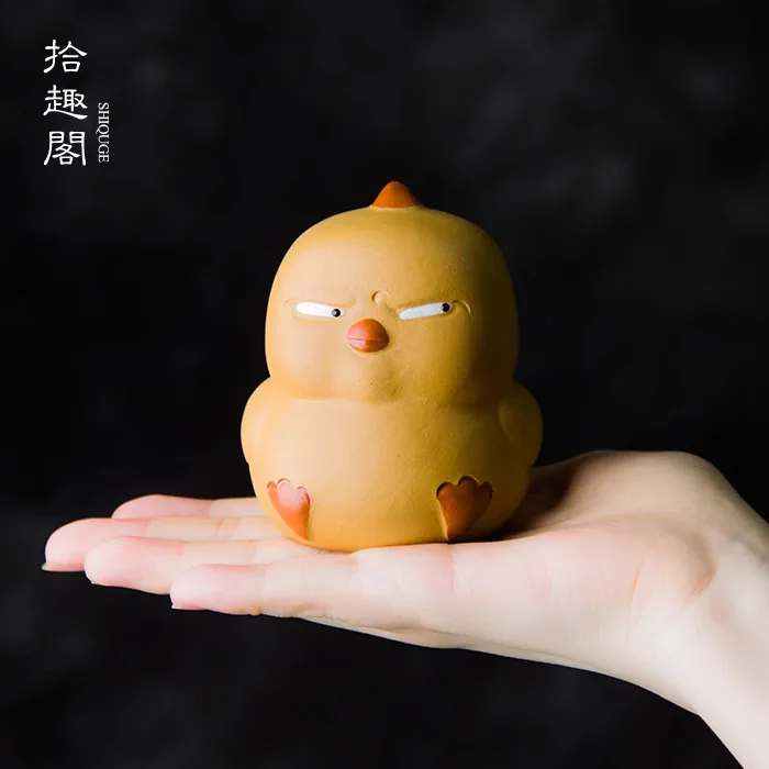 

Handmade Exquisite Purple Clay Tea, Pet Auspicious Chicken Play With Lids, Pieces, Cute Gifts, Tea Tables, Trays,