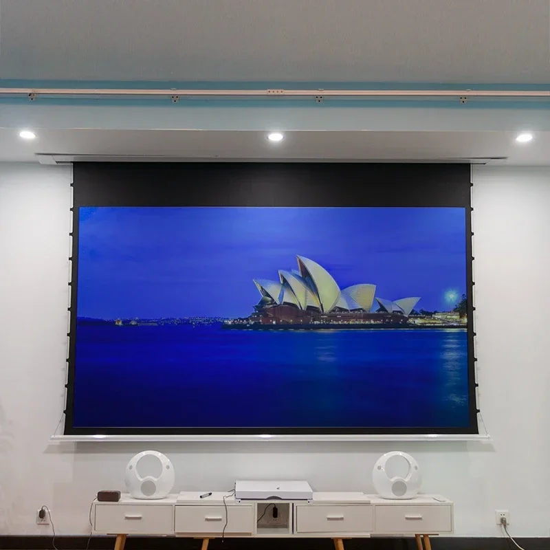 

MGF SCREEN Factory direct sale motorized projection screen silver electric tab tension Projector Screen