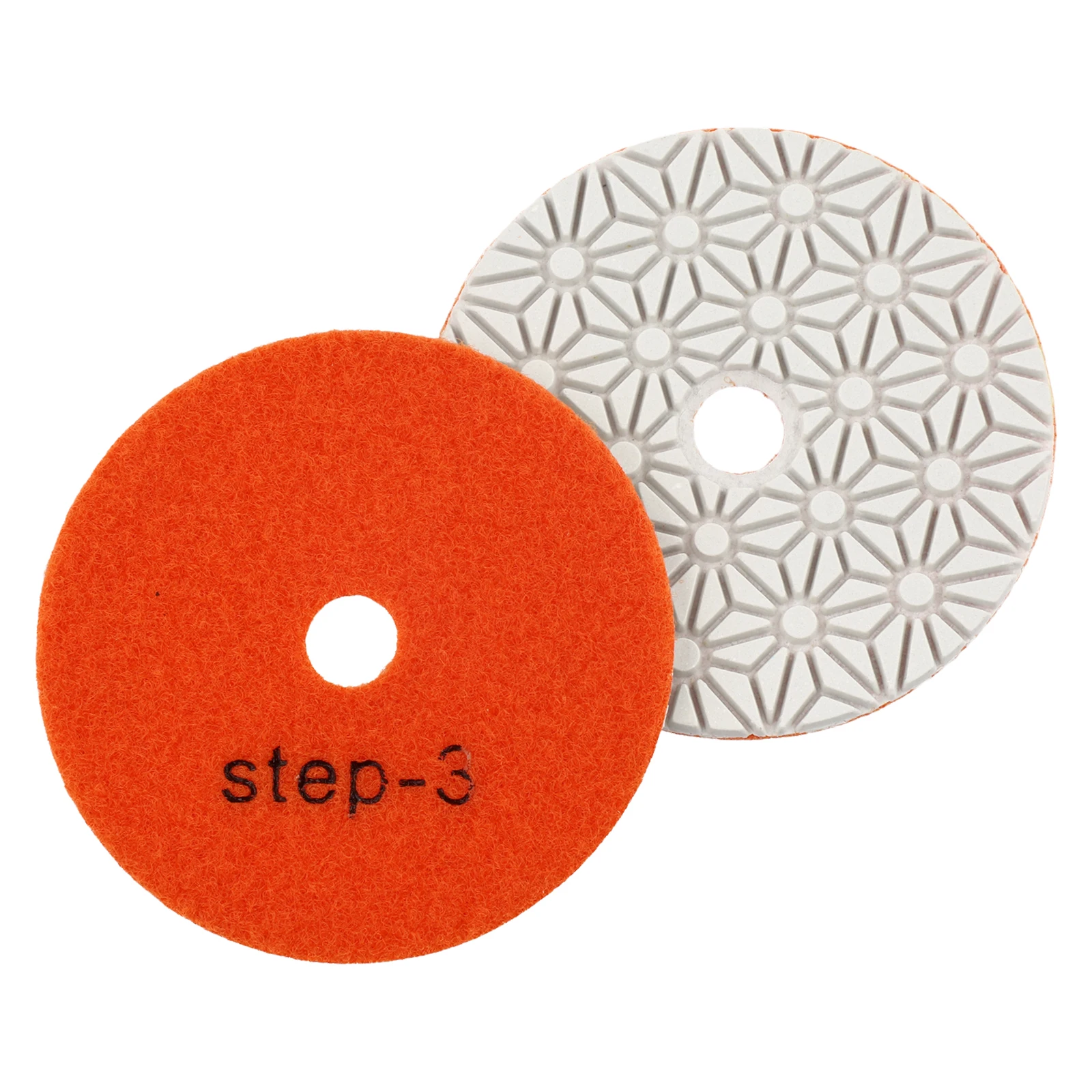 4 Inch 100mm Dry or Wet 3-Step Polishing Pads Set for Granite Concrete Stone and Marble Grinding and Polishing