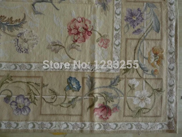 Needle-point Knits Hand-made Carpets New Price French Needlepoint 100% Wool Floral Carpet Woven Traditional