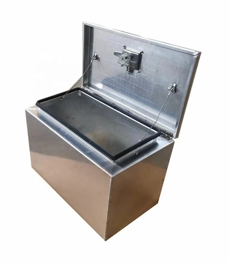 Popular American aluminum toolbox with T-lock and recessed/flush door under truck tool storage tray toolbox
