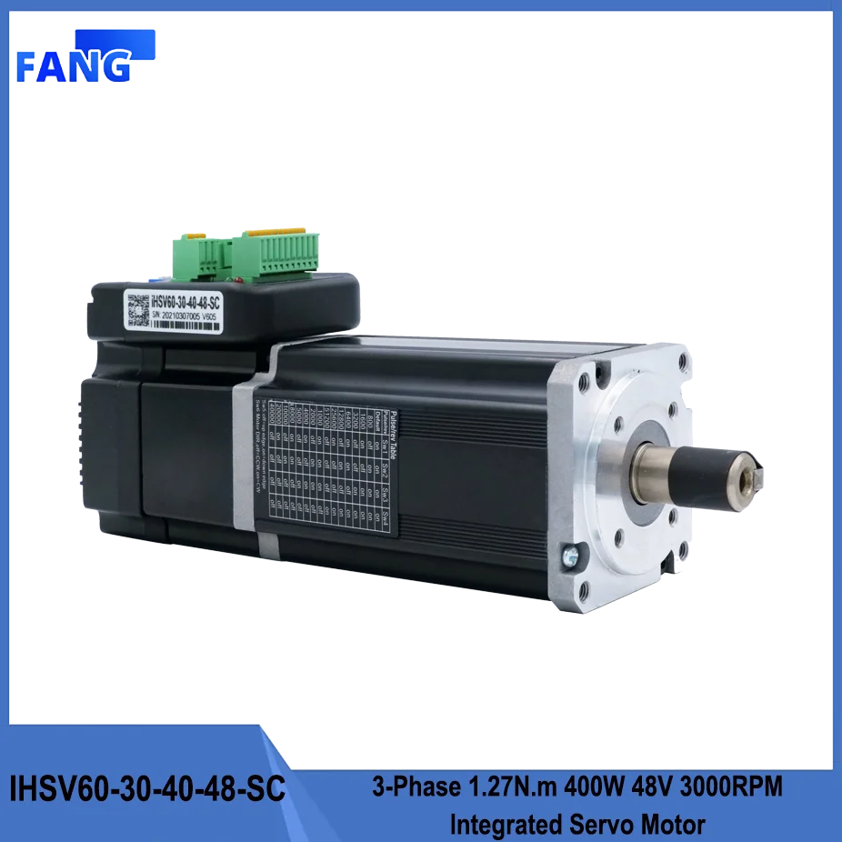 JMC 3-Phase 1.27N.m 400W 48V 3000RPM Integrated Servo Motor with Brake Latest V605 Easy Servo for CNC Machine IHSV60-30-40-48-SC