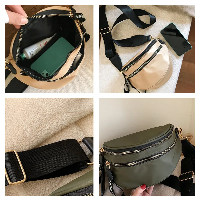 Fashion Women Waist Bag Fanny Pack Large Capacity Crossbody Chest Bags Banana Pack PU Leather Female Waist Belt Bag Phone Pack