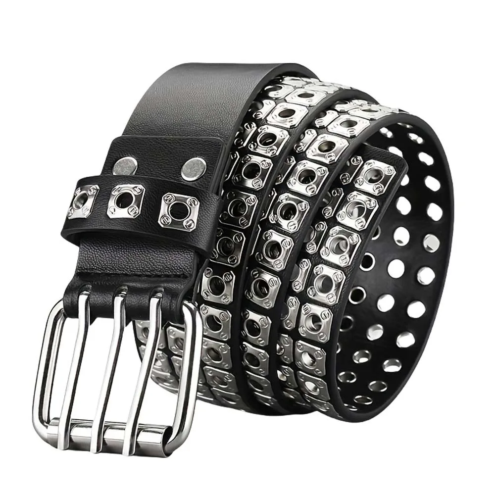 Alloy Pin Buckle Punk Style Rivet Belt Jeans Belt All-match Unisex Gothic Waist Strap Retro Punk Rock Belt Akcesoria