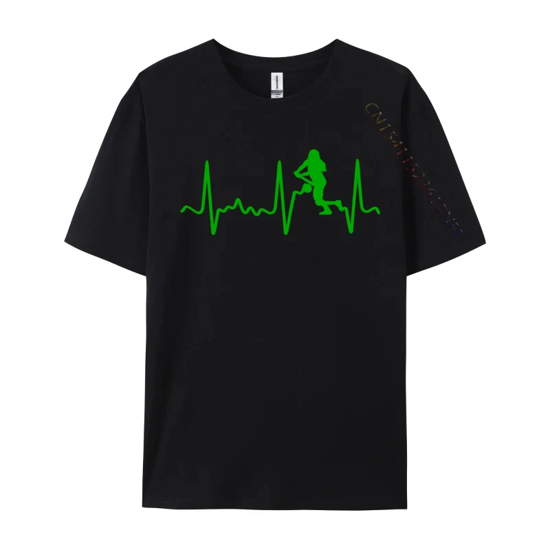 Green Softball Slap Hitter Heartbeat Company Men's T-Shirts Cotton Green Softball Catcher Heartbeat Tops Tees Street T-Shirts