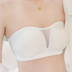 Strapless Seamless Bras For Women Support Bra Push Up Tube Top Mesh Brassiere Female Sexy Lingerie Bandeau Underwear Intimates