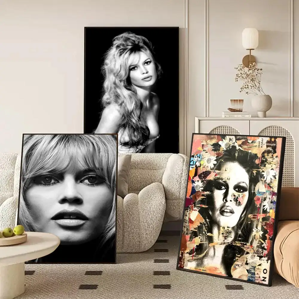 نموذج B_Brigitte B_Bardot HD طباعة ديكور قماش الكتان المشارك جدار الفن يطبع لغرفة المعيشة غرفة نوم مكتب ديكور المنزل #3