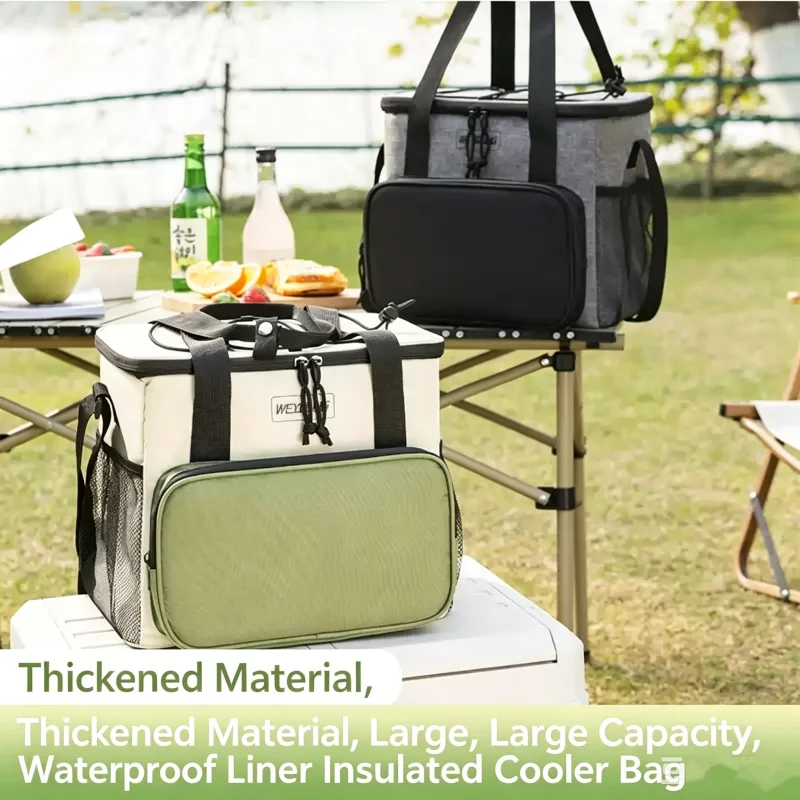 Sac isotherme portable 9/13L pour pique-nique, boîte alimentaire étanche, glacière isolée, sac de camping, sac à dos Oxford pour dîner, boîte à pique-nique
