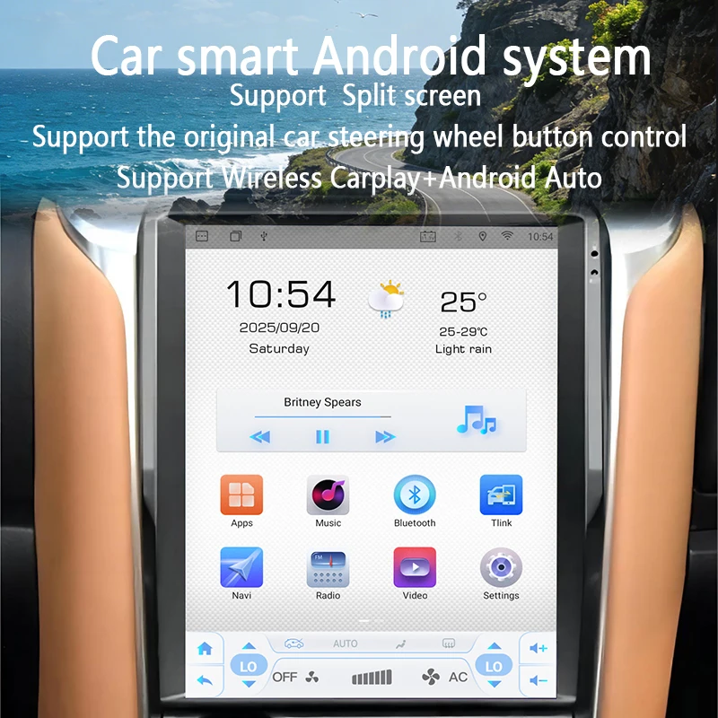 

Для Toyota Fortuner 2016-2019/2020-2023 Android 13 автомобильный видеоплеер радио стерео GPS мультимедийный головное устройство 256 ГБ для экрана Tesla