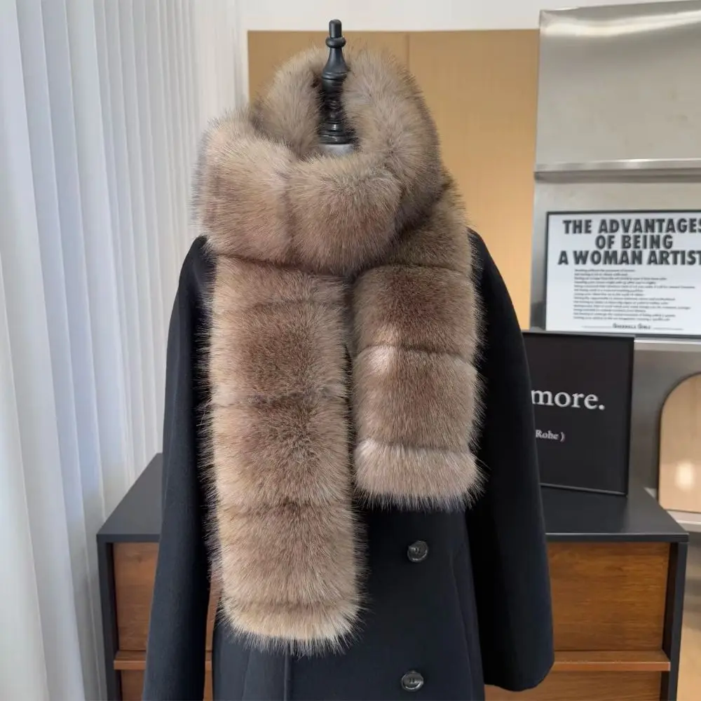Fashion Thick Fluffy Scarf Warm Imitation Mink Fur Winter Scarf Soft Texture Thermal Insulation Shawl Wrap Neck Accessories