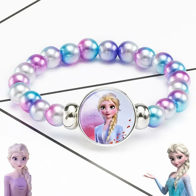 Disney Frozen Elsa Anna Princess Bracelets Anime Cartoon Snow White Ariel Rapunzel Toys Children Kids Cartoon Bracelet Gift