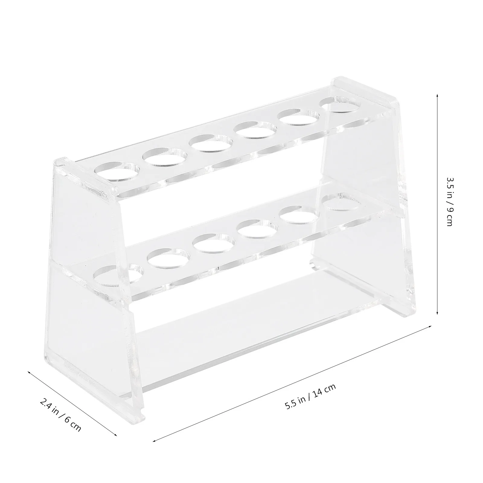 12-Hole Clear Acrylic Test Tube Rack Dual-Layer Stable Lab Organizer Centrifuge Tube Holder Storage Stand for Experiments view 2