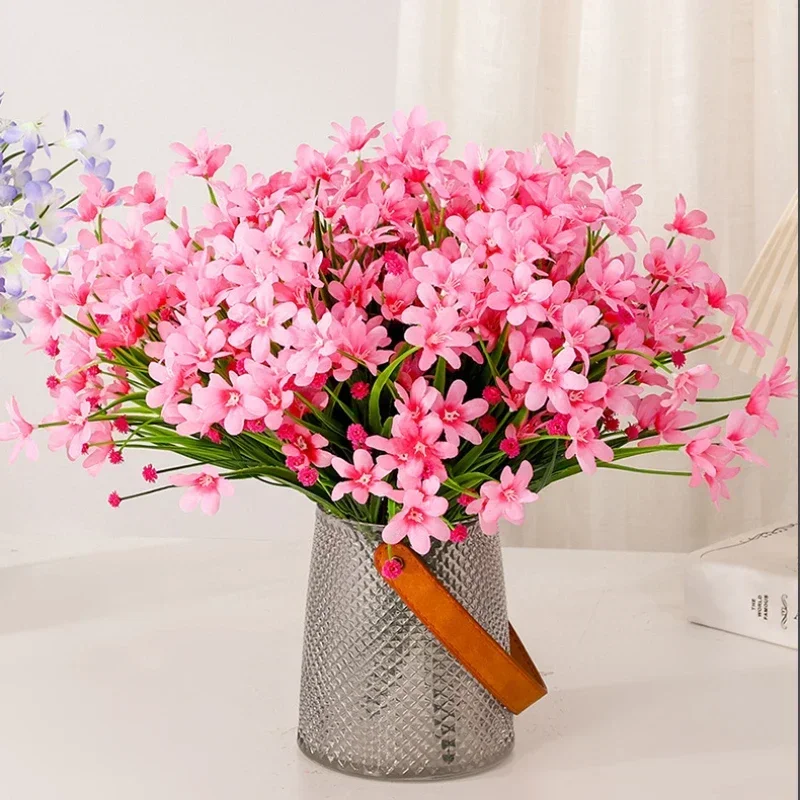 Home Simulation Flowers Silk Fragrant Orchids Study Decorative Fake Flower Artificial White Orchid Tea Table Decoration Plant