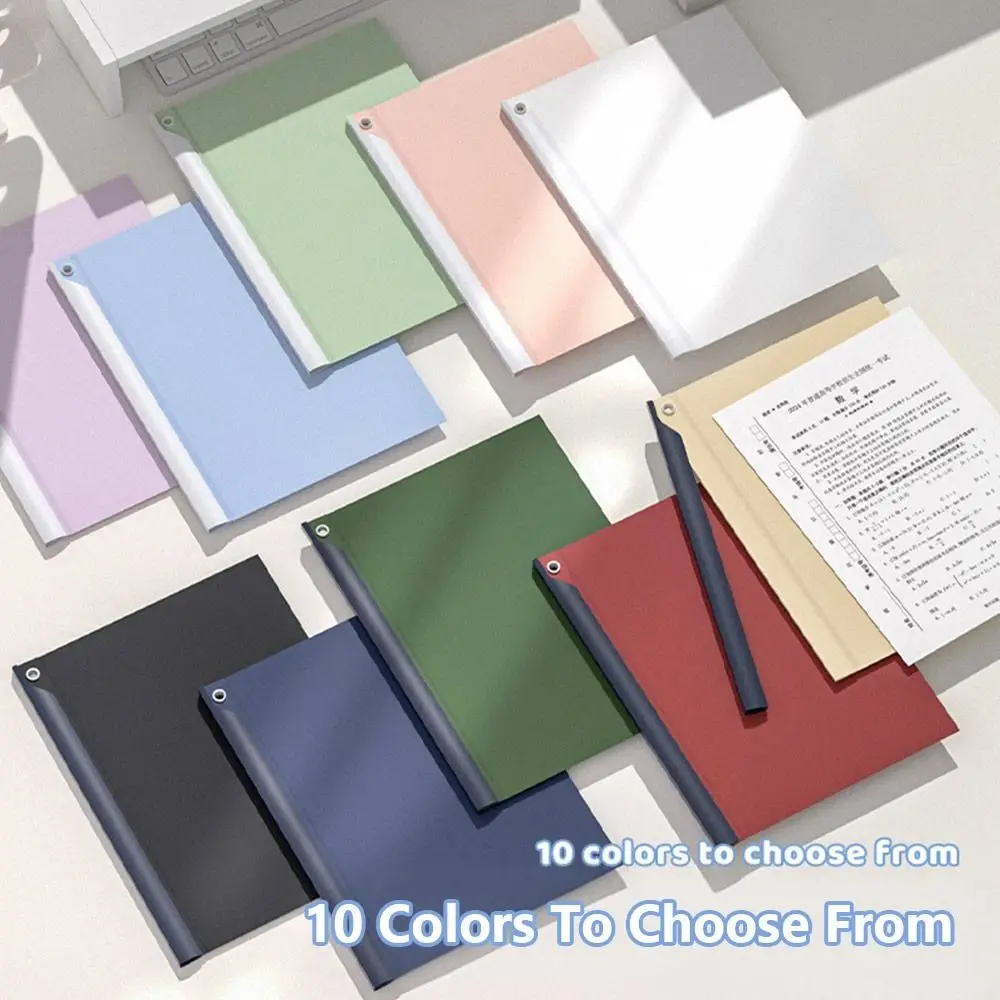 

High Quality A4 File Folder Rotating Rod Morandi Color Side Opening Folder Side Opening Test Paper Clip School Office
