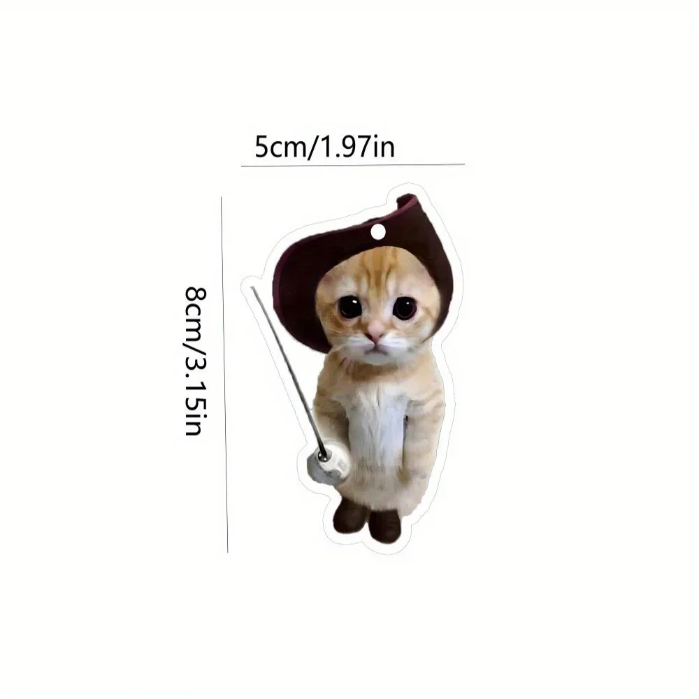 Cute Pirate Cat Car Scent Hanger - Eye Patch Pirate Design, Mirror Vent Hanging, Lasting Fragrance