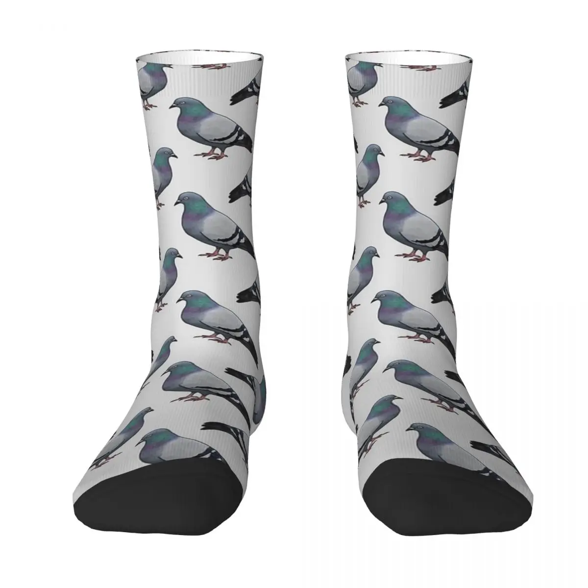 Pigeon Walk Stockings Grey Background Custom Fashion Socks Autumn Anti Bacterial Socks Men's Running Sports Breathable Socks