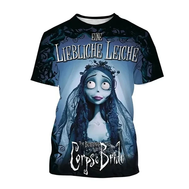 Summer Corpse Bride 3D Print T-Shirts Streetwear Men Women Fashion Oversized Short Sleeve T Shirt O-Neck Kids Tees Tops Clothing