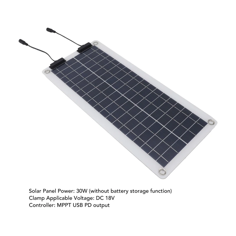 100W Solar Panel Dual Output Intelligent Controller Timing 12V-24V Charging Bottle Clip Cigarette Lighter Dual USB Solar Panel