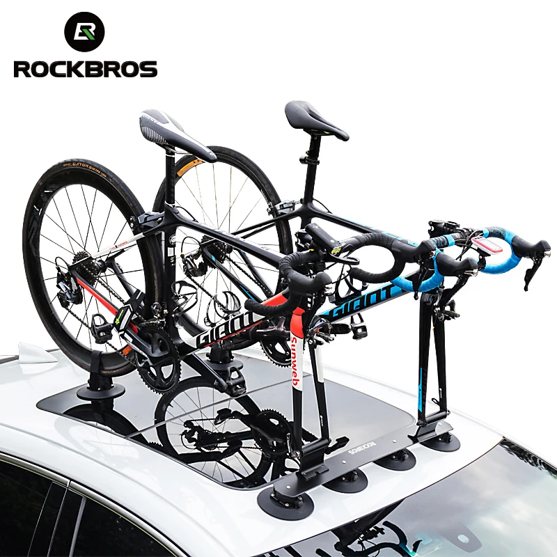 ROCKBROS Bike Rack For Car Carrier Bicycle Suction Cups Roof-Top Trunk Bike Roof Holder Quick MTB Mountain Road Bike Accessory