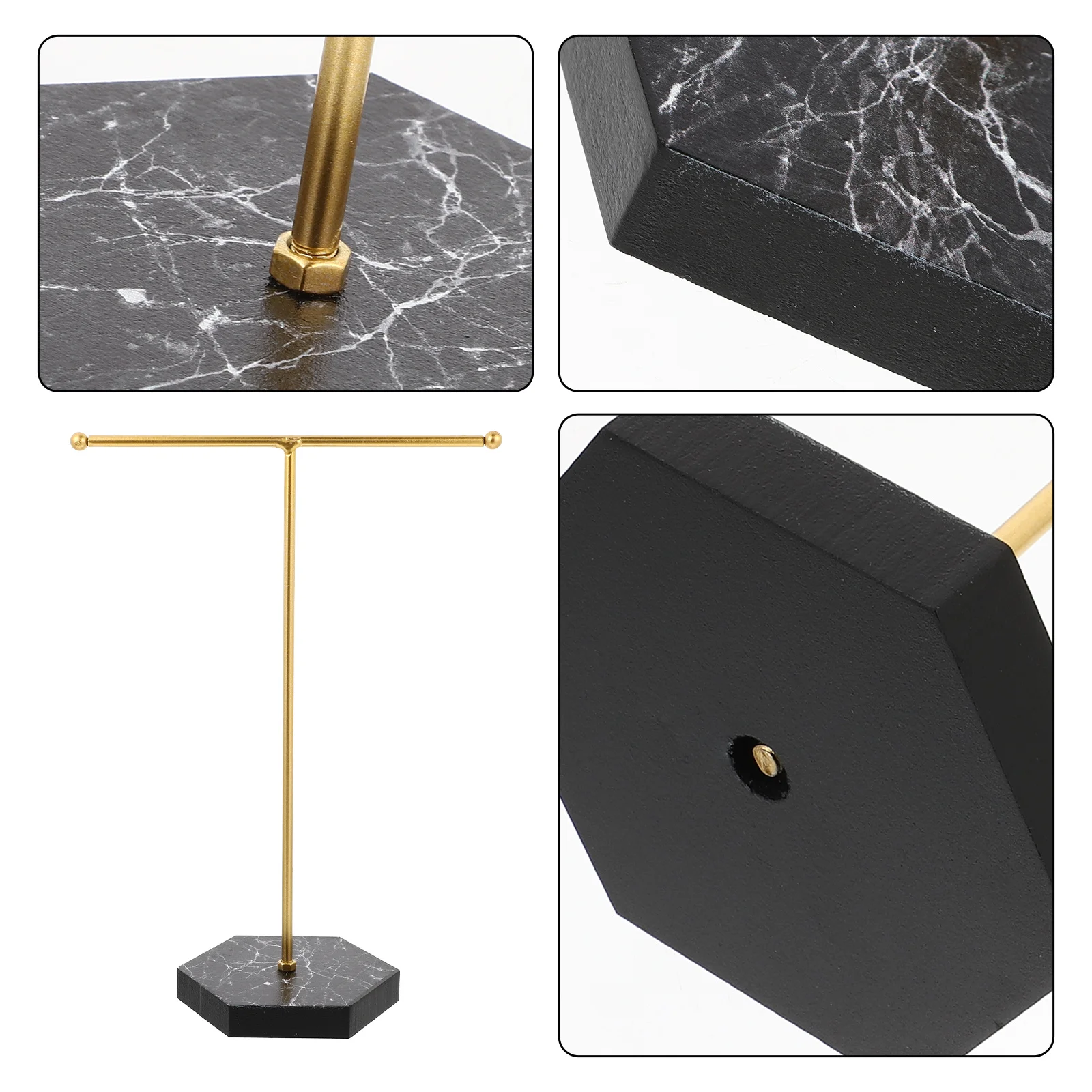 

1Pcs Marbling Pattern Jewelry Storage Rack Large Capacity Display Holder for Rings Necklaces Earrings Practical Durable Stand