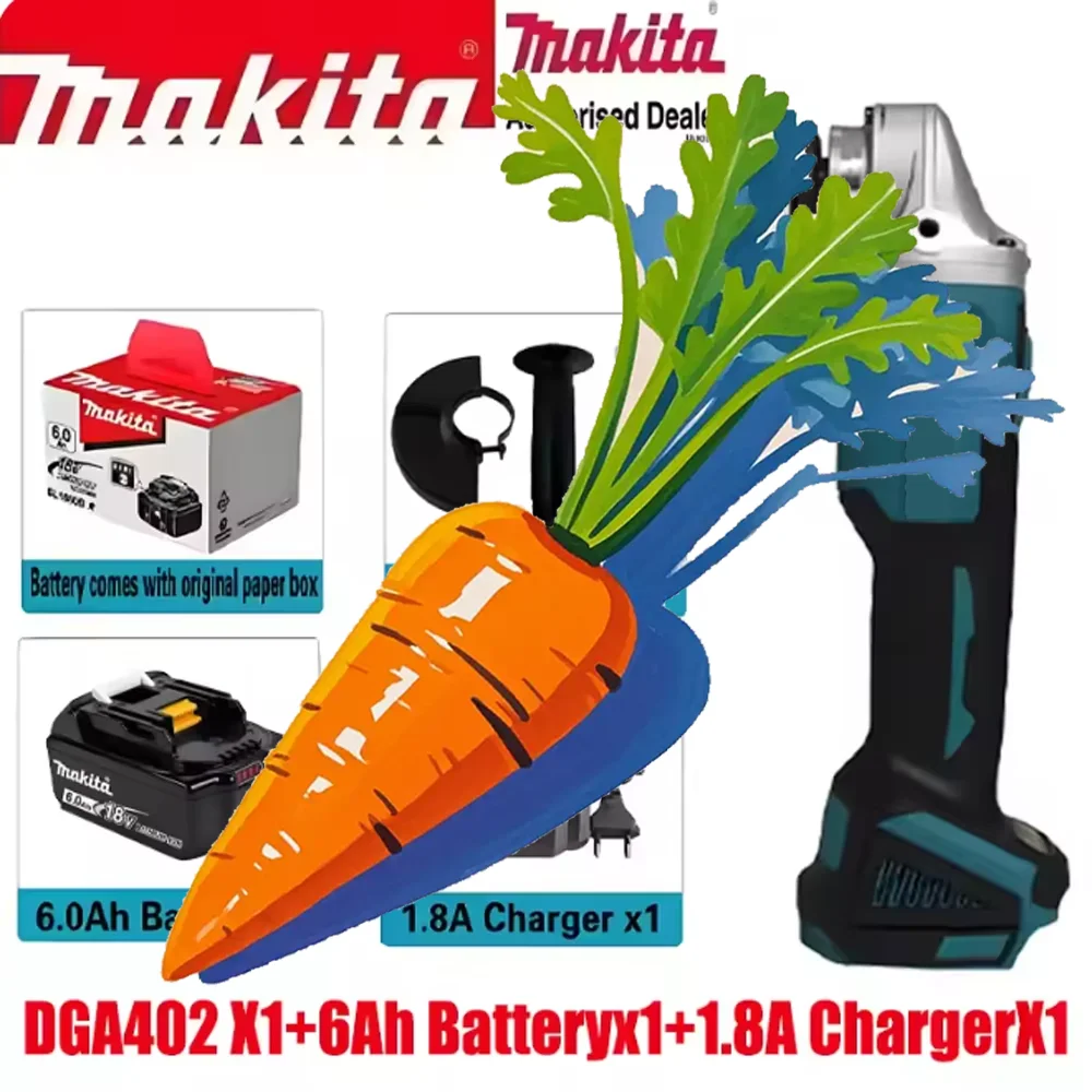 

DGA402 Angle Grinder 18V LXT Cordless Grinding Wheel Polish Portable Power Tools 18V Makita Lithium Battery