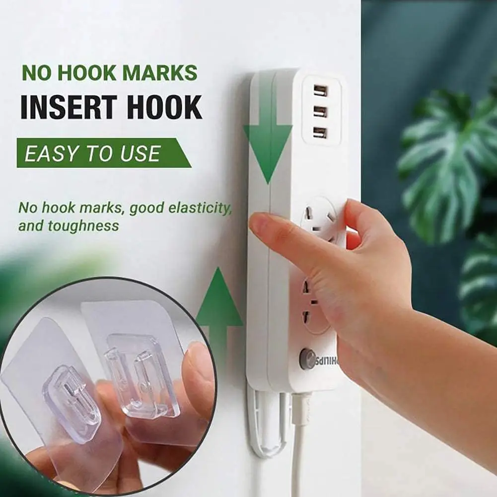 10 Pairs Strong Sticky Hung Double Sided Patch Hook Buckle Transparent Adhesive Wall Hooks Cup Sucker - Detail 1