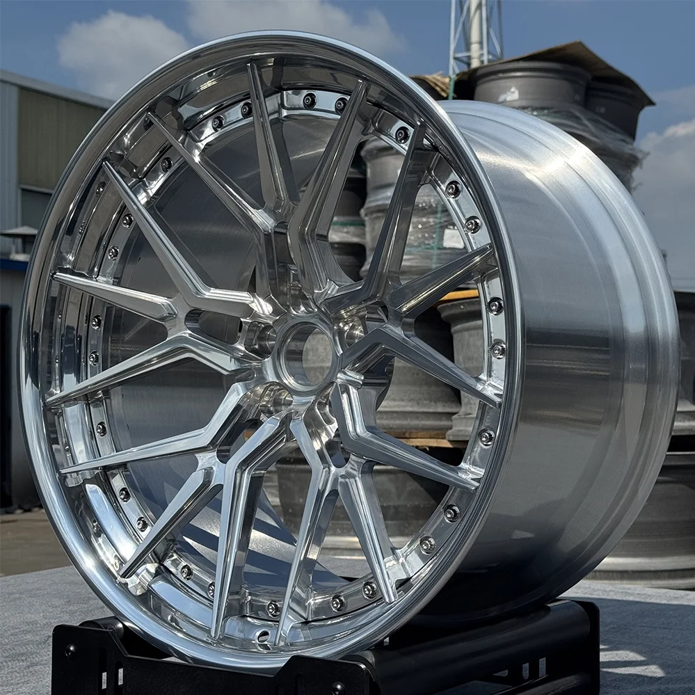 

Forged 2 Piece Luxury Car Wheel Rims 18 19 20 21 22 23 24 26 Inch 5x120 6061-T6 Alloy Custom Polished Racing Car Wheels