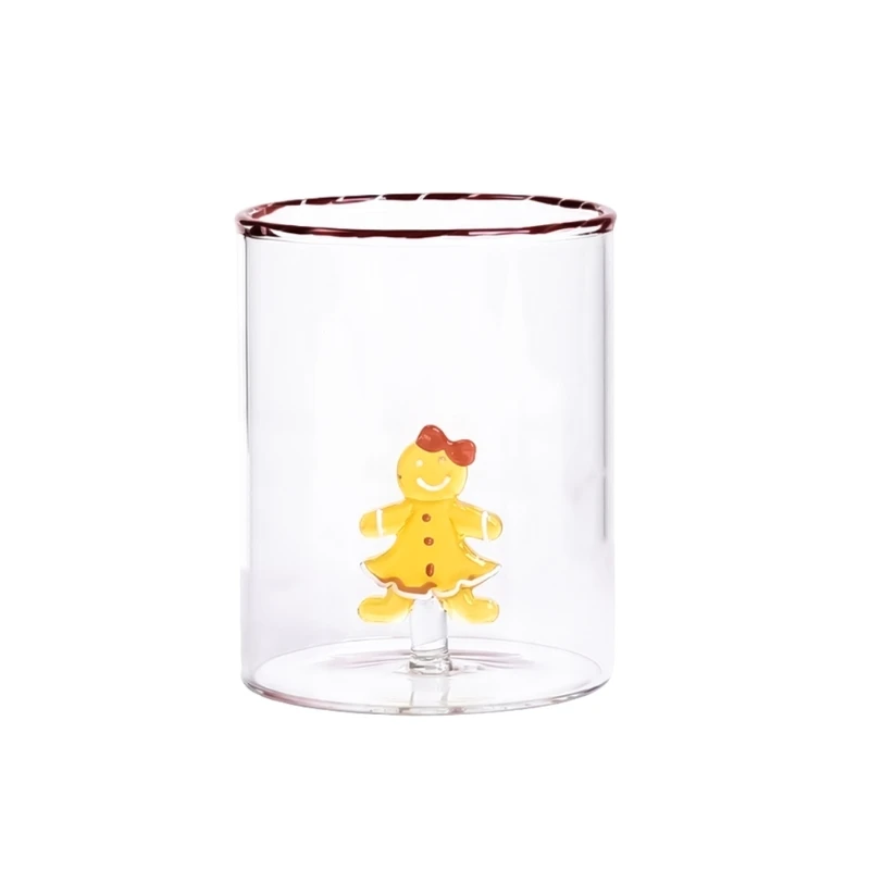 Afternoon Break Glass Cup with Figure Detail for Household Tea Use best sale