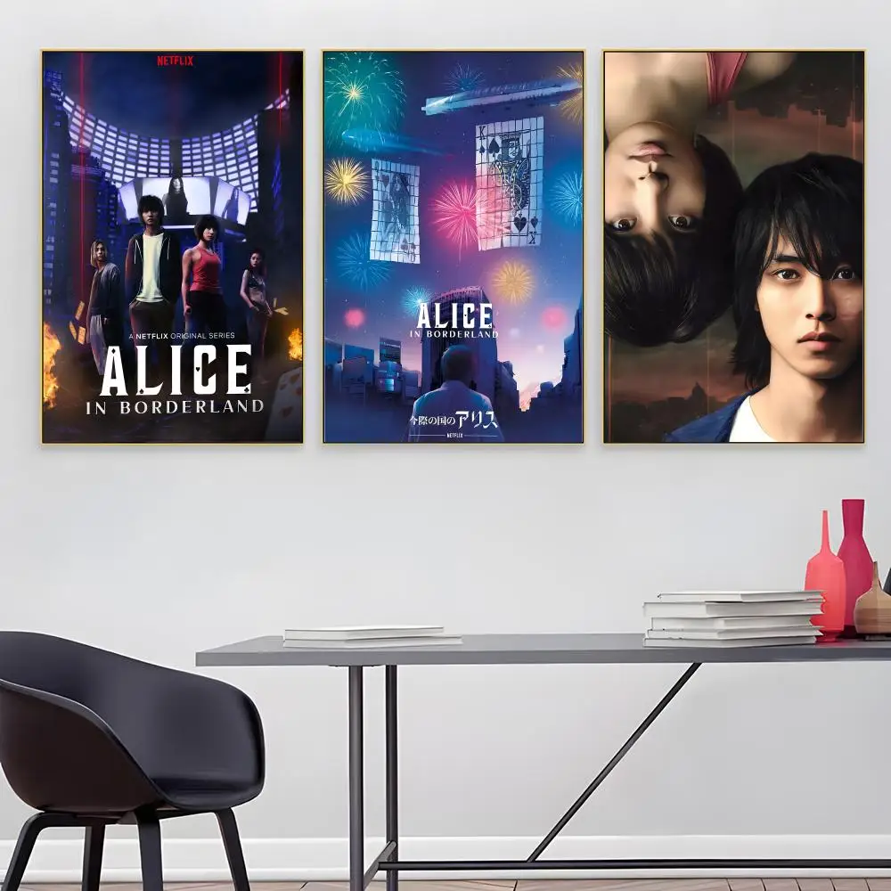 Hot TV Alice In Borderland Painting Calligraphy Paper Print Home Living Room Bedroom Entrance Bar Cafe Art Decorative Paintings