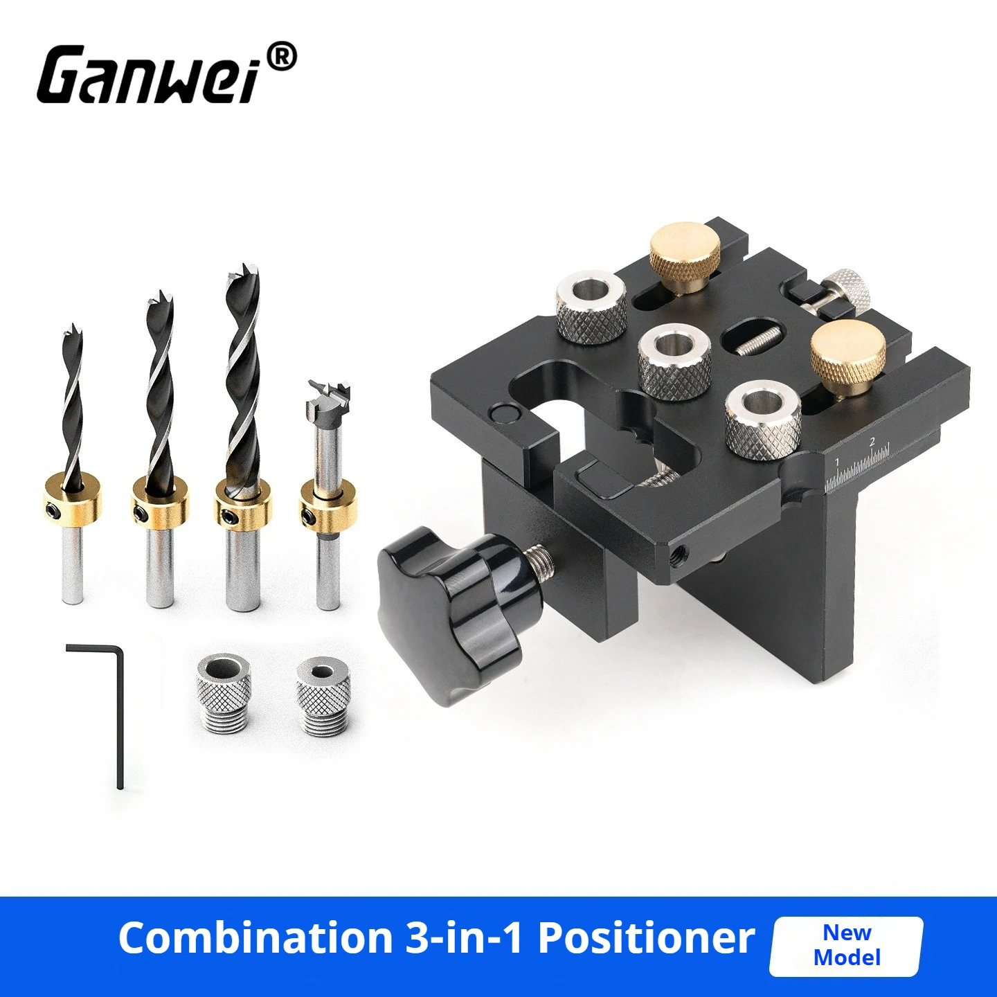 

Three-in-One Woodworking Drilling Plate Locator Tenon Drilling Tool Furniture Connector Hole Opener round Wood Locator