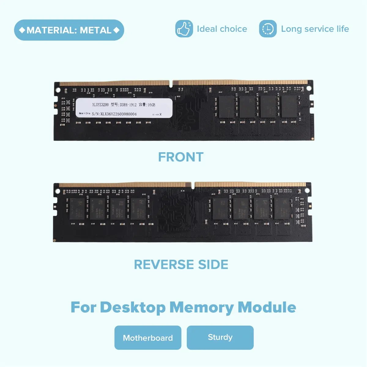 828 RAM DDR4 16GB 3200MHz for Desktop Computer No Support for AMD Motherboard UDIMM Cooling Vest Memory Module