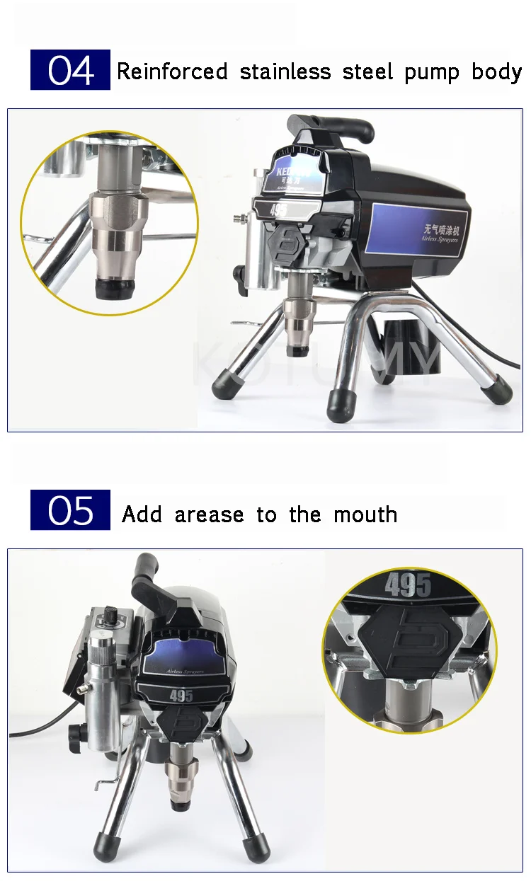 3000W 3.0L Professional airless spraying machine 495/395 Professional Airless Spray Gun Airless Paint Sprayer painting machine t