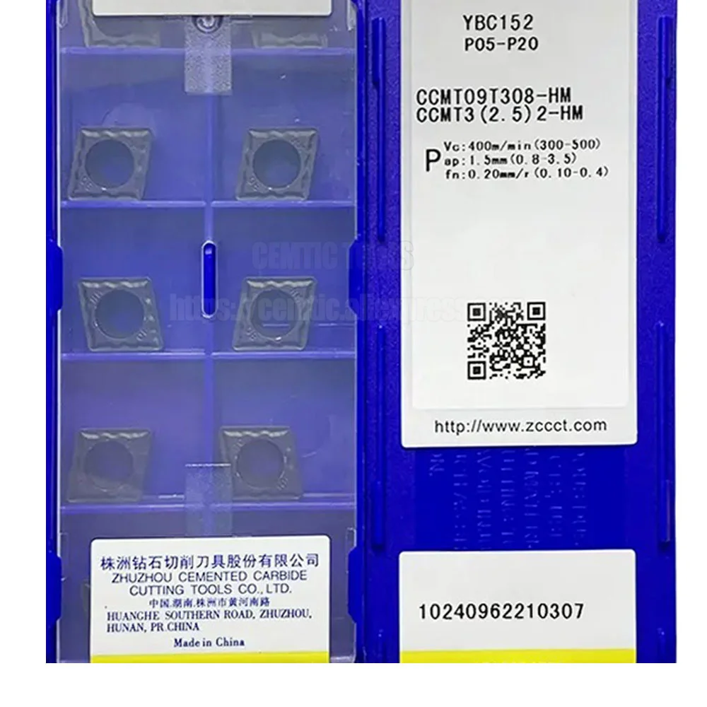 

ZCC CCMT09T308-HR YBC251 TUNGSTEN CARBIDE INSERT TURNING TOOL PARTS CNC CUTTING PLATE FOR STEEL