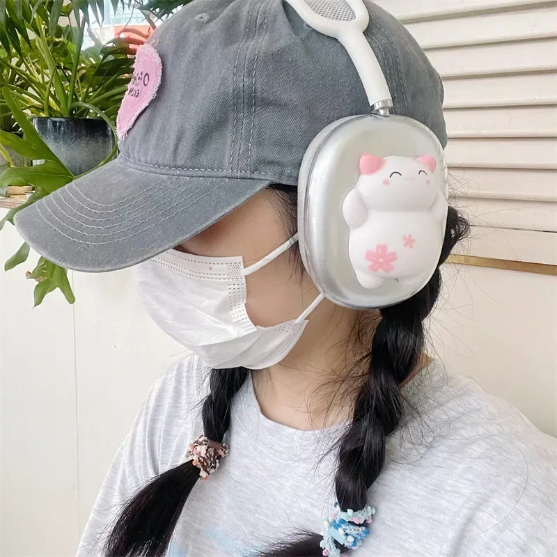 Lovely Cat Case for AirPods Max Protective Headset Headphone Airpod Max Case Cover