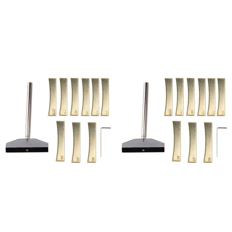 ABLB-2X Electric Guitar Repair Tool Alloy Fretboard Press Caul With Press Caul Inserts Musical Instrument Accessory - Golden