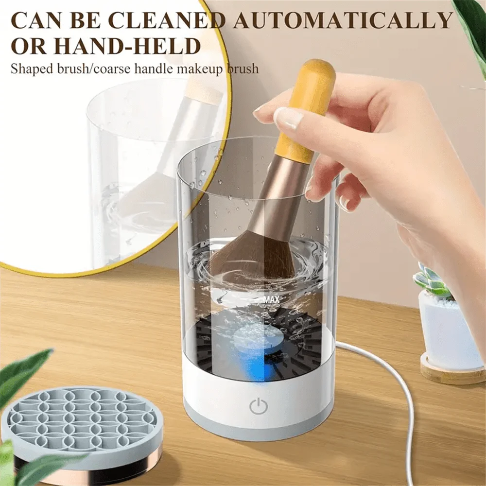 USB Makeup Brush Cleaner Dryer Storage 3-In-1 Visual Body For All Brush Sizes