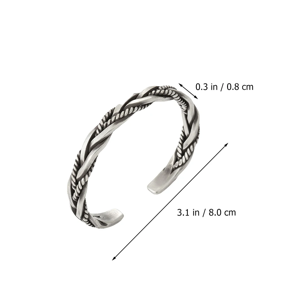 

Silver Bracelet Thailand-style Bracelets Trendy Gift Adjustable Open Bangle Woven Bangles Miss