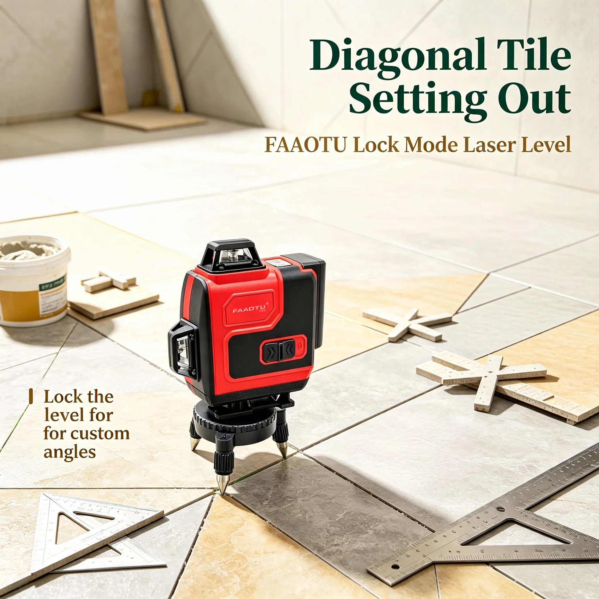 فاوتو جهاز ليزر ثلاثي الأبعاد - مراجعة Laser Level 3D Cross Line Self Leveling وسعره