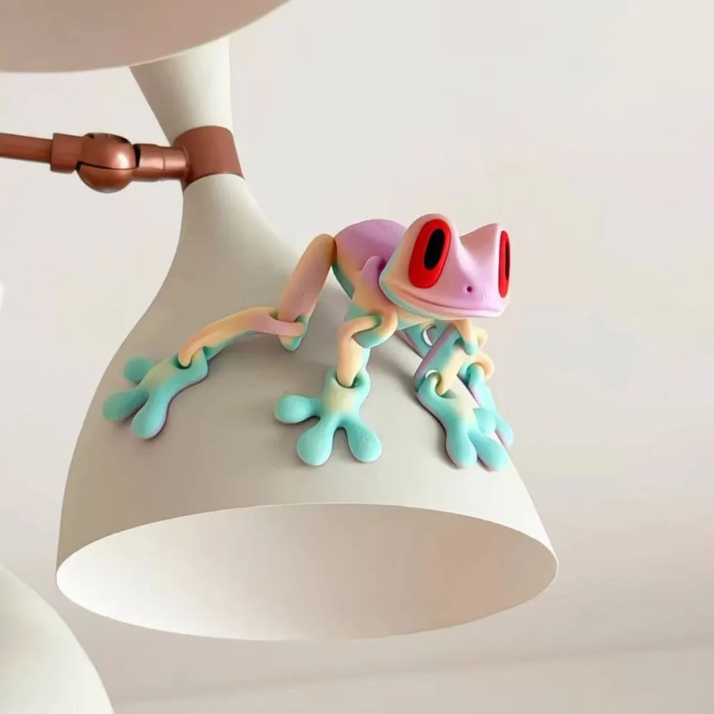 Personalisierte Geschenke, Heimdekoration, beweglicher realistischer Frosch, 3D-gedruckter Spielzeug-Kühlschrankmagnet für Büro, Küche, Desktop-Dekoration